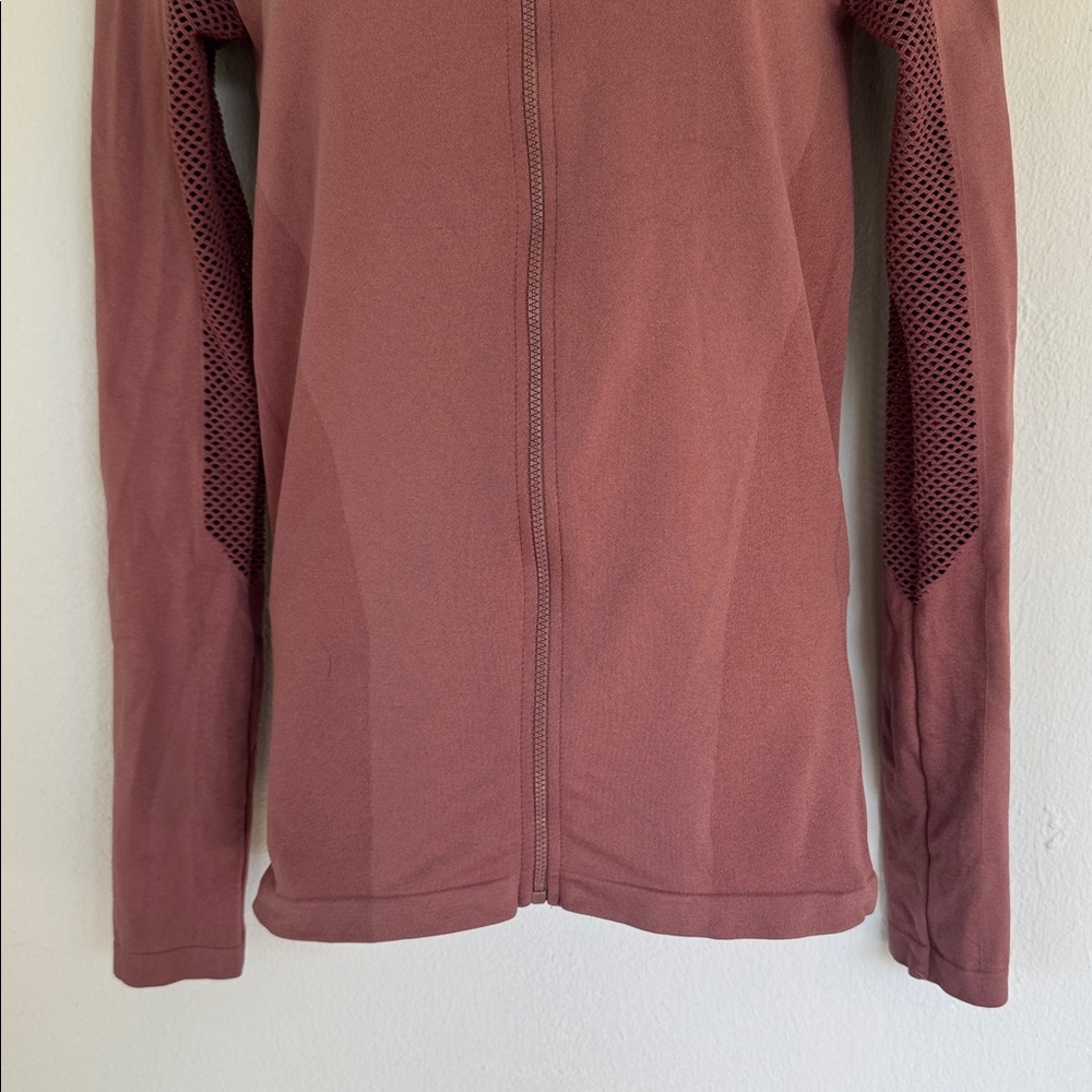 PINK Victoria’s Secret mauve seamless mesh full zip knit track jacket small - Picture 5 of 14